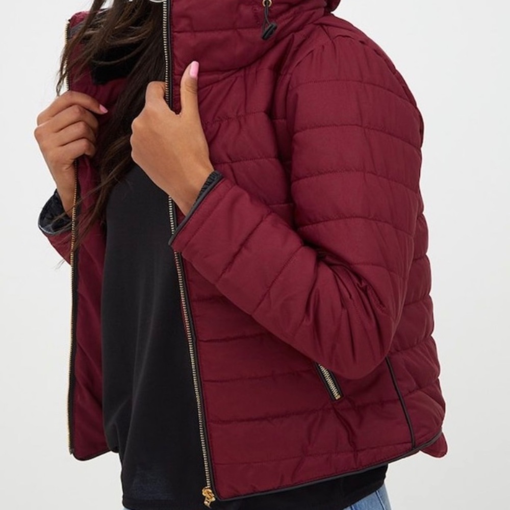 Burgundy Puffer Jacket